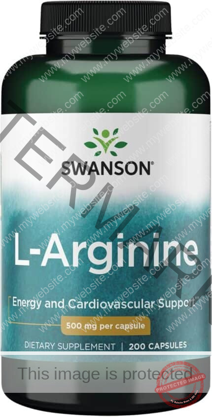 L-Arginina 500mg Swanson 200 Cápsulas Importado
