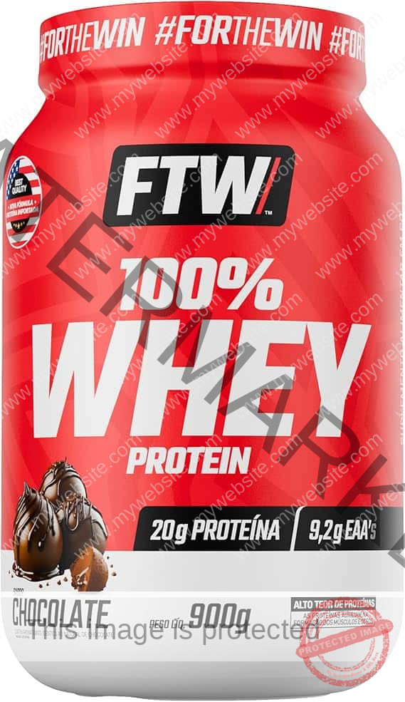 FTW 100% Whey Protein com Proteína Concentrada WPC, Suplemento Alimentar (4) FTW 100% Whey Protein com Proteína Concentrada WPC, Suplemento Alimentar Pós-Treino em Pó com Fonte de Proteína do Soro do Leite, Alto Valor Biológico, Sem Glúten – Pote 900g (Sabor Chocolate) - Imagem 1