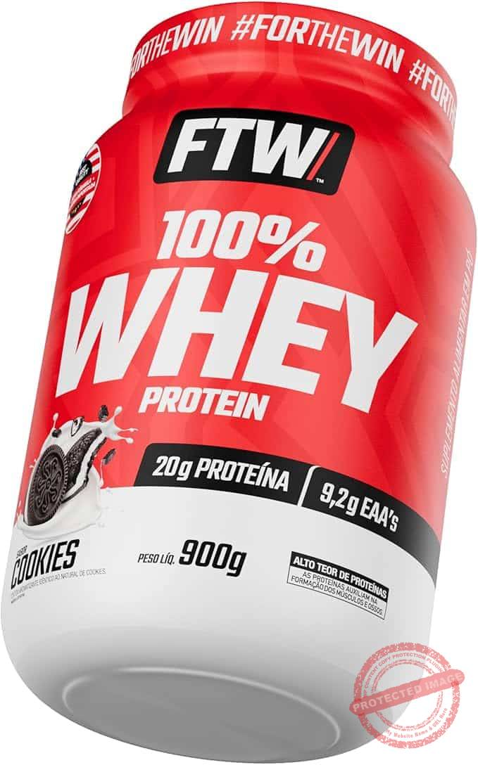 FTW 100% Whey Protein com Proteína Concentrada WPC, Suplemento Alimentar Pós-Treino em Pó com Fonte de Proteína do Soro do Leite, Alto Valor Biológico, Sem Glúten – Pote 900g (Sabor Cookies) FTW 100% Whey Protein com Proteína Concentrada WPC, Suplemento Alimentar Pós-Treino em Pó com Fonte de Proteína do Soro do Leite, Alto Valor Biológico, Sem Glúten – Pote 900g (Sabor Cookies) - Imagem 1