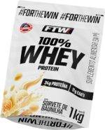 FTW 100% Whey Protein com Proteína Concentrada WPC, para Atletas com Alto Valor Biológico, Suplemento Pós-Treino Sem Glúten - Refil 1kg (Baunilha)