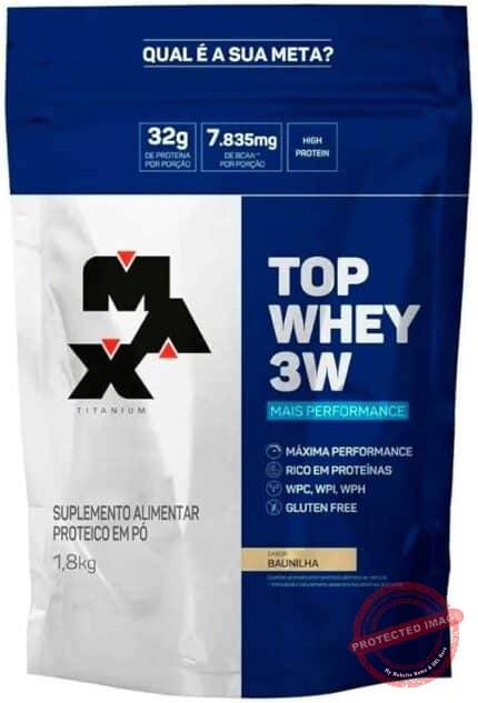 Max Titanium Top Whey 3W + Performance Refil 1 8Kg Baunilha V01