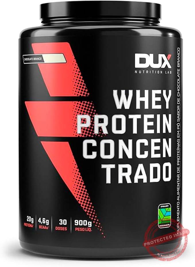 Whey Protein Concentrado Chocolate Branco Pote 900g – Contribui para o Ganho Muscular Hipertrofia – Dux Human Health Whey Protein Concentrado Chocolate Branco Pote 900g – Contribui para o Ganho Muscular Hipertrofia – Dux Human Health - Imagem 1