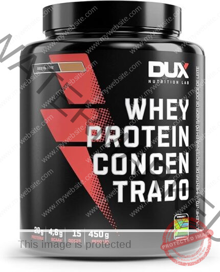 Whey Protein Concentrado Doce de Leite Pote 450g – Contribui para o Ganho Muscular Hipertrofia – Dux Human Health