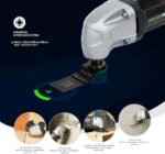 GALAX PRO Multiferramenta oscilante 22000 OPM 1,5A, ângulo oscilante de 3 graus com 3 lâminas de serra, 1 placa de lixa de lâmina semicircular, 6 peças de papel de lixa para moagem - Imagem 2